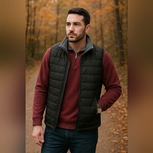 Grant Thomas Burgundy Quarter Zip Fleece Pullover Men’s Small